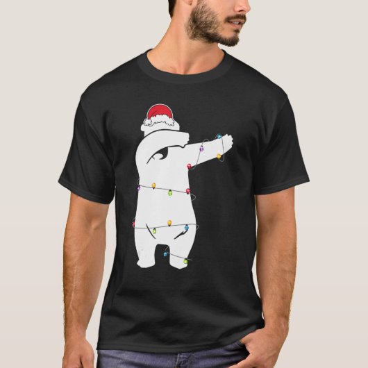 クリスマスダビングベアライトサンタハット子供へB Tシャツ (正面)