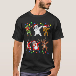 クリスマスダビング小妖精や小人とサンタフレンズボーイズキッズ Tシャツ