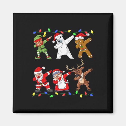 クリスマスダビング小妖精や小人と友人ボーイズキッズダブXm マグネット (正面)