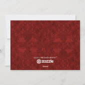 クリスマスダマスクキャンディーケーンストライプのホリーカード シーズンカード (裏面)