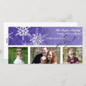 クリスマスダマスクスノーフレーク王室の – パープルカード シーズンカード (正面/裏面)