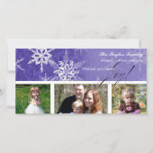 クリスマスダマスクスノーフレーク王室の – パープルカード シーズンカード (正面)