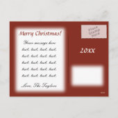 クリスマスダマスクスノーフレーク赤と白- シーズンポストカード (裏面)