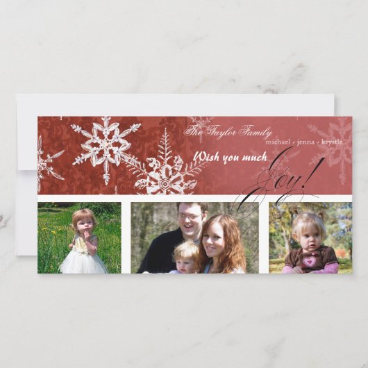 クリスマスダマスクスノーフレーク – カード (正面)