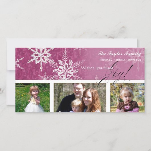 クリスマスダマスクスノーフレーク – カード (正面)