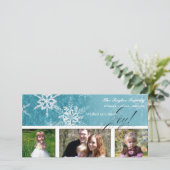 クリスマスダマスクスノーフレーク – ティール(緑がかった色)海ブルーカード シーズンカード (スタンド正面)