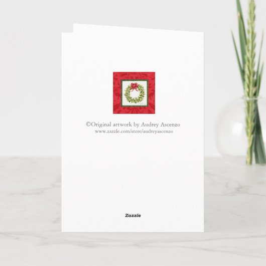 クリスマスダマスクリースクリスチャン恵みカード カード (裏面)