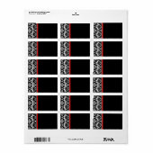 クリスマスダマスク住所 シール- ラベル (フルシート)