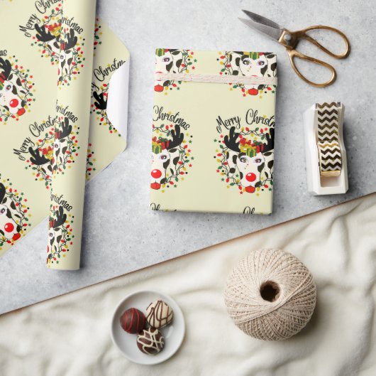 クリスマスダルマチのプレゼント ラッピングペーパー (クラフト)