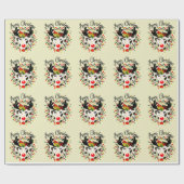 クリスマスダルマチのプレゼント ラッピングペーパー (フラット)