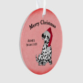 クリスマスダルマチアの名前、年と文字の行 オーナメント (正面)