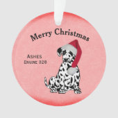 クリスマスダルマチアの名前、年と文字の行 オーナメント (正面)