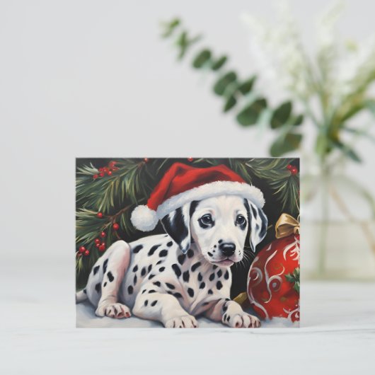 クリスマスダルマチアンパピーサンタ シーズンポストカード (スタンド正面)