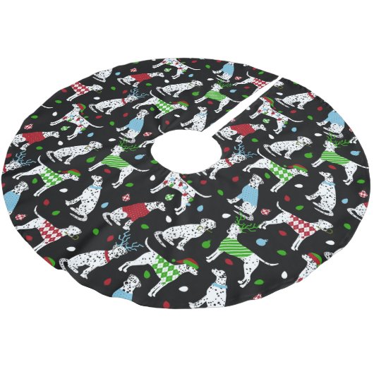 クリスマスダルマチアンブラシ仕上げポリエステルツリースカート ブラッシュドポリエステルツリースカート (アングル)