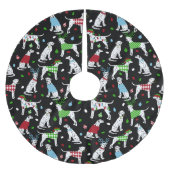 クリスマスダルマチアンブラシ仕上げポリエステルツリースカート ブラッシュドポリエステルツリースカート (正面)