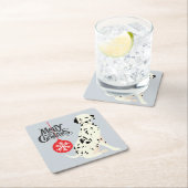 クリスマスダルマチア スクエアペーパーコースター (インサイチュ)