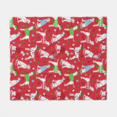クリスマスダルマチア フリースブランケット (正面(横))