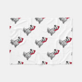 クリスマスダルマチア フリースブランケット (正面(横))