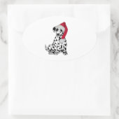 クリスマスダルマチア 楕円形シール (バッグ)