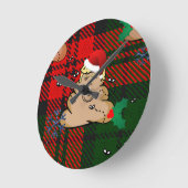 クリスマスダンプカー ラウンド壁時計 (傾斜)