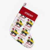 クリスマスダンプトラック建築トラックカスタム スモールクリスマスストッキング (正面 (吊り時))