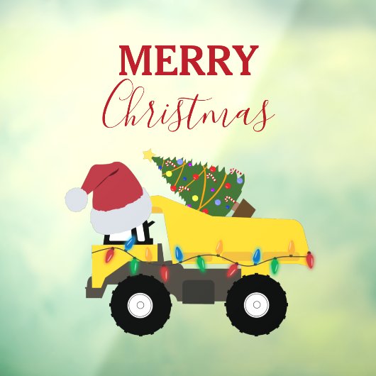 クリスマスダンプトラック建築トラック ウィンドウサイン (シート3)