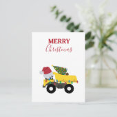 クリスマスダンプトラック建築トラック シーズンポストカード (スタンド正面)