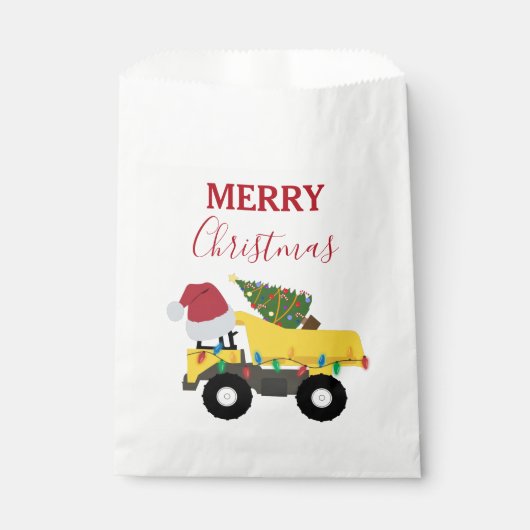 クリスマスダンプトラック建築トラック フェイバーバッグ (正面)