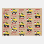 クリスマスダンプトラック建築トラック ラッピングペーパーシート (正面)