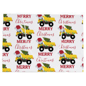 クリスマスダンプトラック建築トラック ラージペーパーバッグ (裏面)