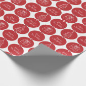 クリスマスダークレッドサークルカスタムの姓 ラッピングペーパー (角)