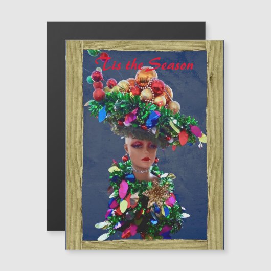 クリスマスダービーカラフルハットボール磁気カード (正面/裏面)