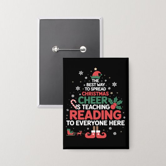 クリスマスチアを広める読書教師のエルフ 缶バッジ (正面/裏面)