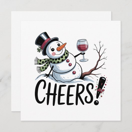 クリスマスチアーズ雪だるまキッチン ワイン キッチン シーズンカード (正面/裏面)
