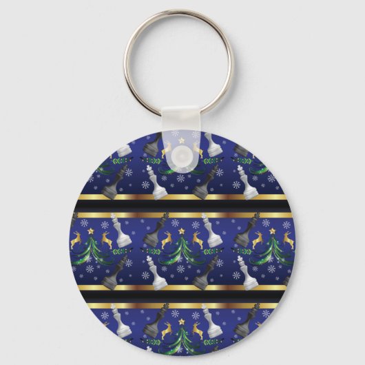 クリスマスチェスのピース – 雪の結晶クリスマスツリー キーホルダー (正面)