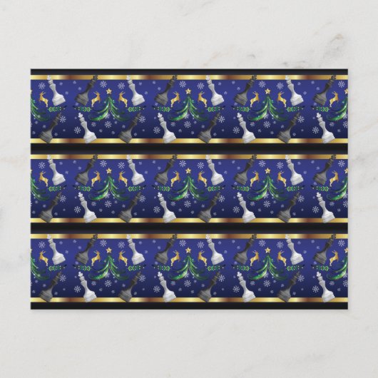 クリスマスチェスのピース – 雪の結晶クリスマスツリー ポストカード (正面)