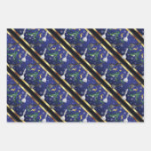 クリスマスチェスのピース – 雪片,クリスマスツリー ラッピングペーパーシート (正面3)