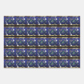 クリスマスチェスのピース – 雪片,クリスマスツリー ラッピングペーパーシート (正面2)