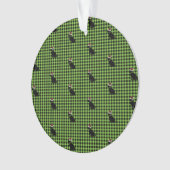 クリスマスチェックグリーンブラックラボパターン名おもしろい オーナメント (正面)