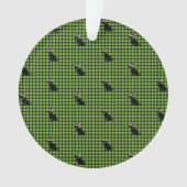 クリスマスチェックグリーンブラックラボパターン名おもしろい オーナメント (正面)