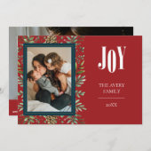 クリスマスチェリー ホリデー フォト カード (正面/裏面)