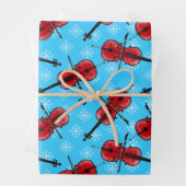 クリスマスチェロチェロミュージシャンパターン ラッピングペーパーシート (インサイチュ)