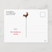 クリスマスチキンおもしろいサンタハットイエローホリデーポス シーズンポストカード (裏面)