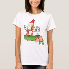 クリスマスチキンと彼女のエッグススリープシャツ Tシャツ