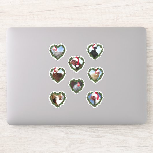 クリスマスチキンのハートリース シール (コンピューター)