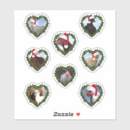 クリスマスチキンのハートリース シール