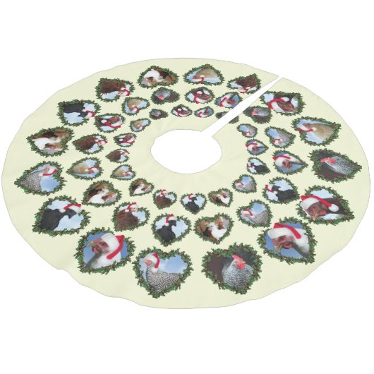 クリスマスチキンのハートリース ブラッシュドポリエステルツリースカート (アングル)