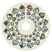 クリスマスチキンのハートリース ブラッシュドポリエステルツリースカート (正面)