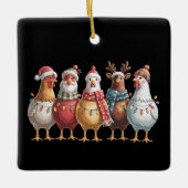 クリスマスチキンクリスマスチキンギフトファーム恋人 セラミックオーナメント (正面)