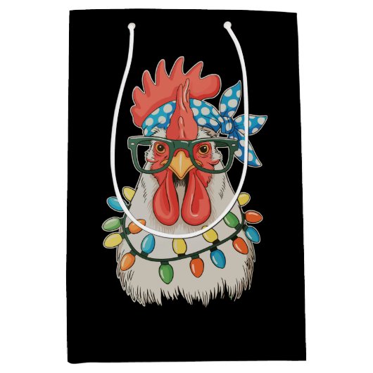 クリスマスチキンクリスマスライトズ農家ファームファミリー ミディアムペーパーバッグ (正面)